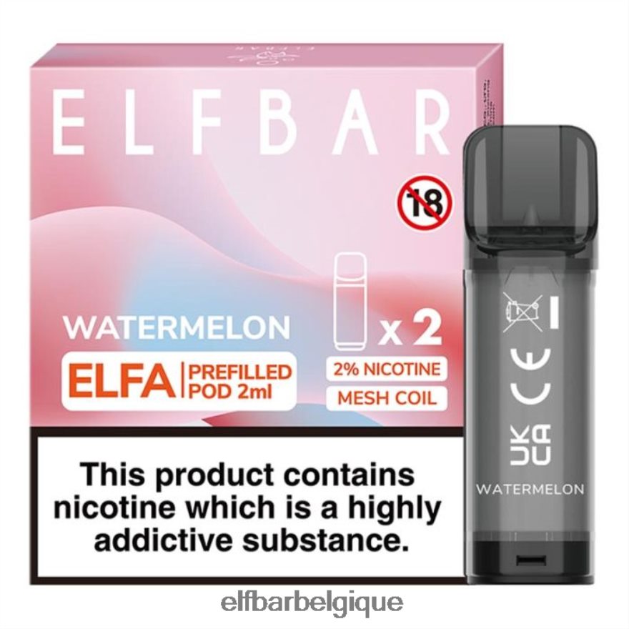 ELF BAR BC5000 Belgique gousse préremplie elfa - 2 ml - 20 mg (paquet de 2) HNX4T121 cerise pastèque
