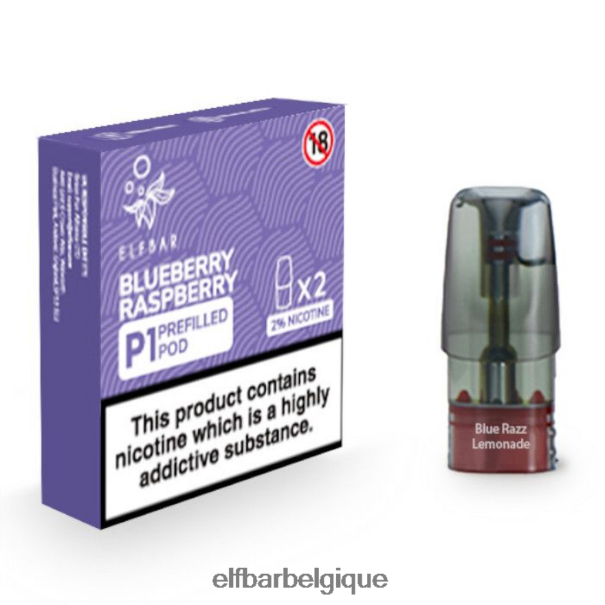 ELF BAR BC5000 Belgique mate 500 p1 dosettes préremplies - 20 mg (paquet de 2) HNX4T157 myrtille framboise