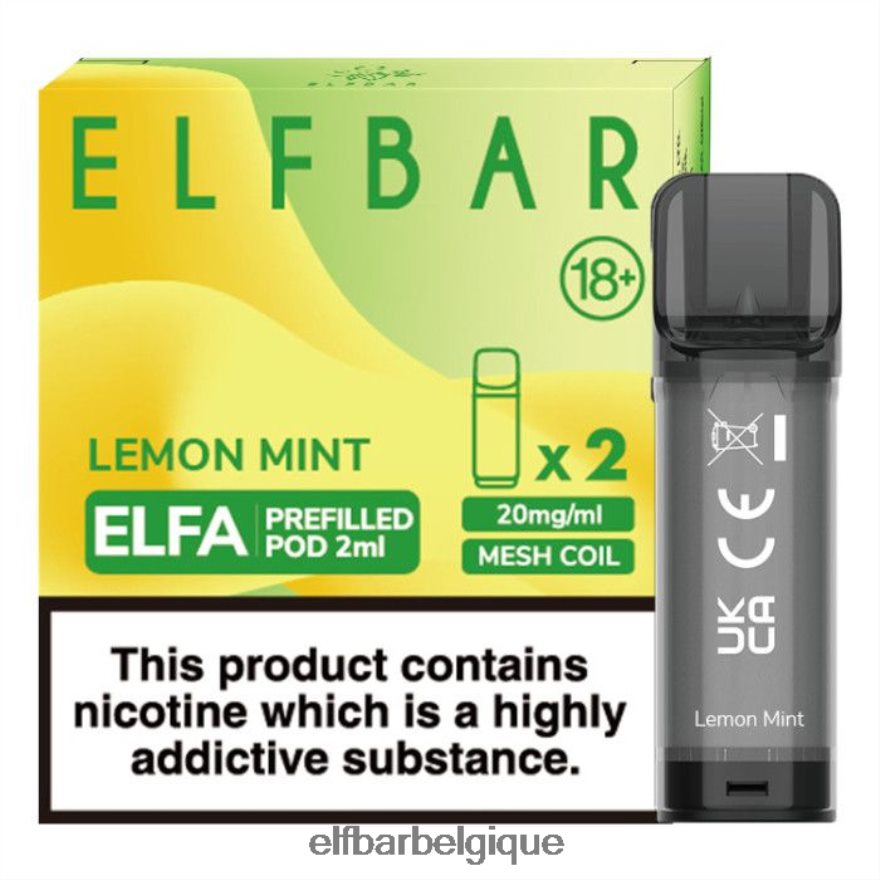 ELF BAR Brussels gousse préremplie elfa - 2 ml - 20 mg (paquet de 2) HNX4T110 menthe citronnée