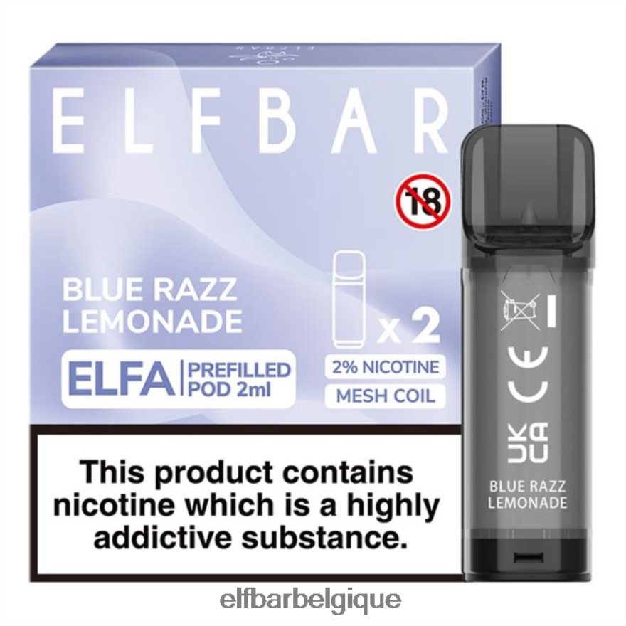 ELF BAR Brussels gousse préremplie elfa - 2 ml - 20 mg (paquet de 2) HNX4T110 menthe citronnée