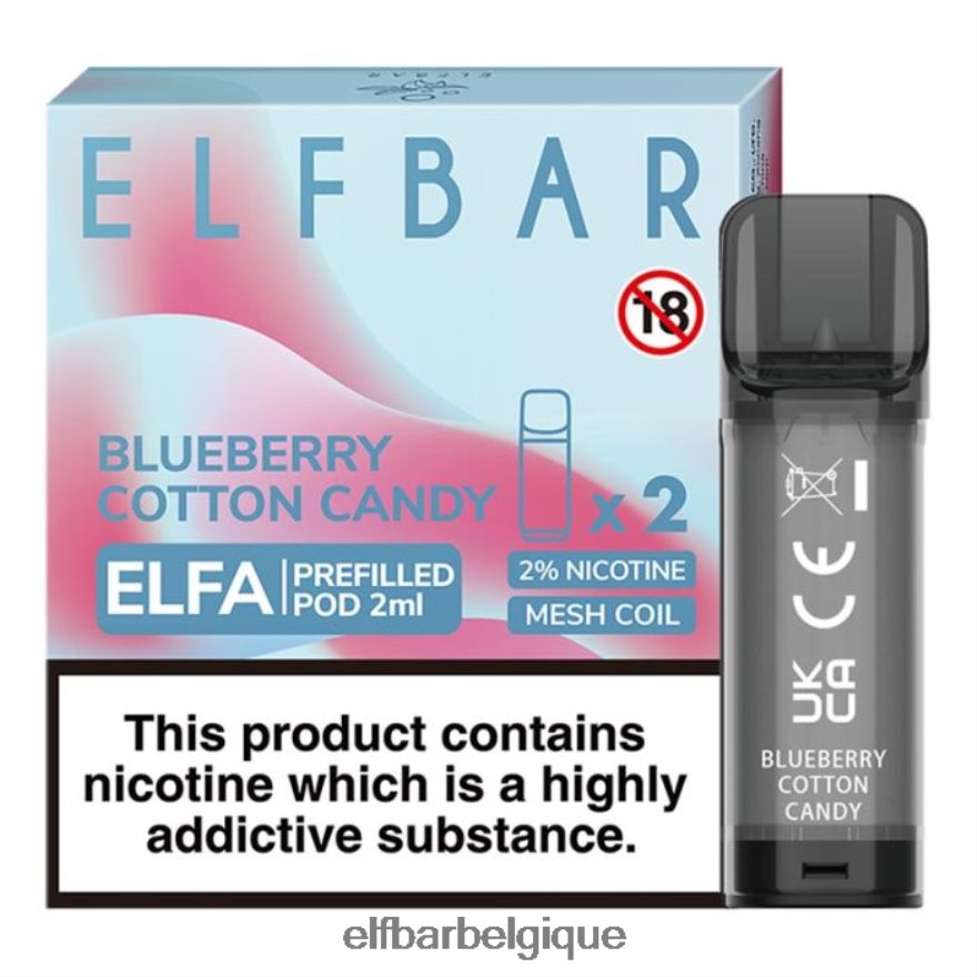 ELF BAR Puff gousse préremplie elfa - 2 ml - 20 mg (paquet de 2) HNX4T130 raisin fraise