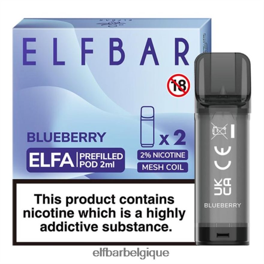 ELF BAR Rechargeable Avis gousse préremplie elfa - 2 ml - 20 mg (paquet de 2) HNX4T107 fraise-kiwi