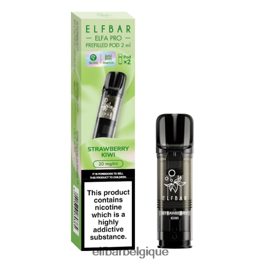 ELF BAR Rechargeable gousses préremplies elfa pro - 20 mg - 2pk HNX4T80 fraise-kiwi