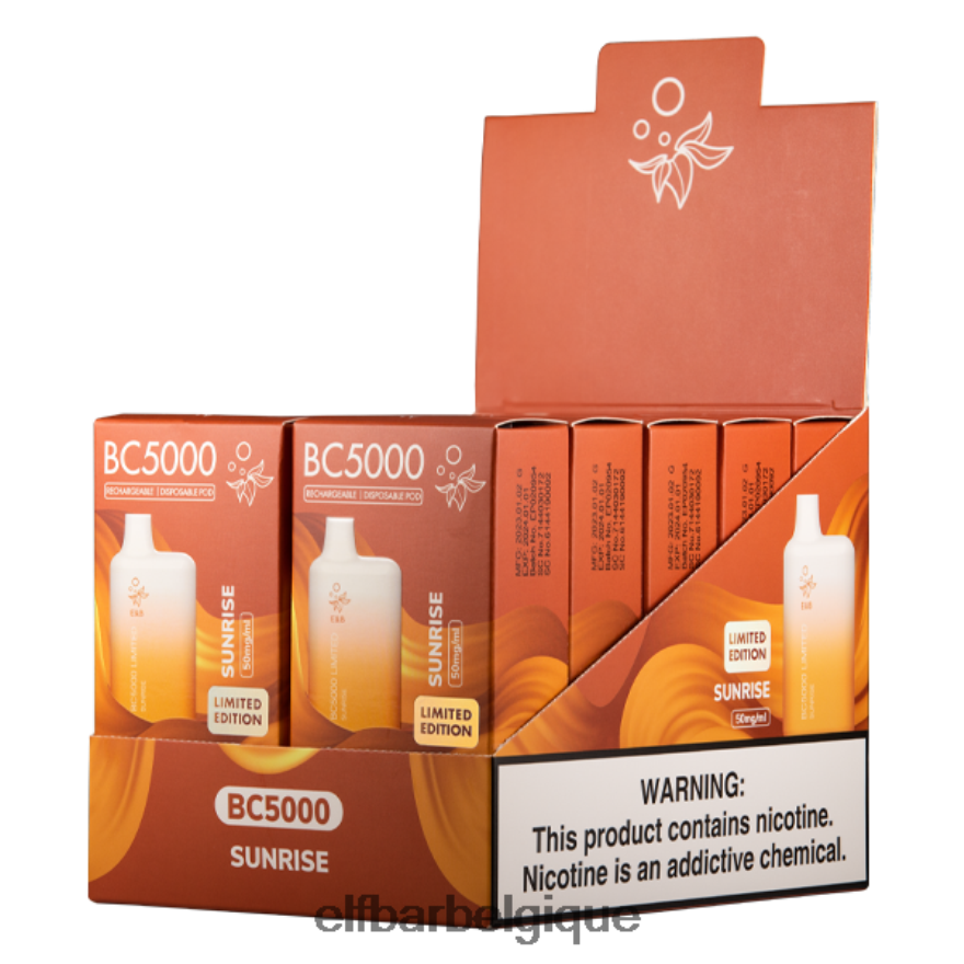 ELF BAR 600 Sunrise bc5000 consommateur - 50 mg - unique HNX4T282