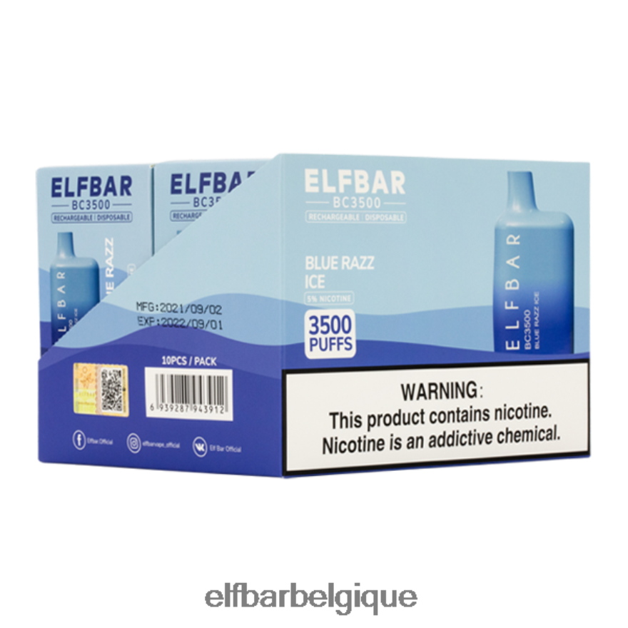 ELF BAR BC10000 Blue Razz Ice 3500 consommateur - unique - 50 mg HNX4T288