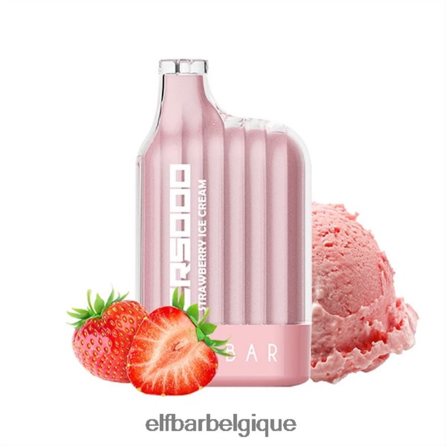 ELF BAR BC5000 Belgique meilleure saveur vape jetable série cr5000 ice HNX4T325 glace à la fraise