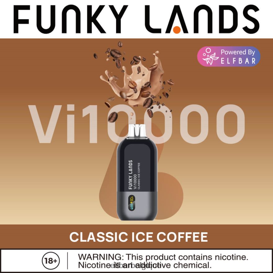 ELF BAR Rechargeable Prix Funky Lands Vape jetable Vi10000 bouffées HNX4T472 café glacé classique