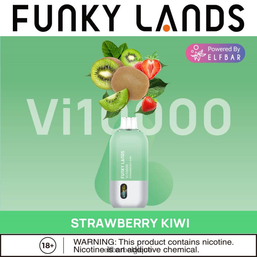 ELF BAR Vape Funky Lands Vape jetable Vi10000 bouffées HNX4T463 fraise-kiwi