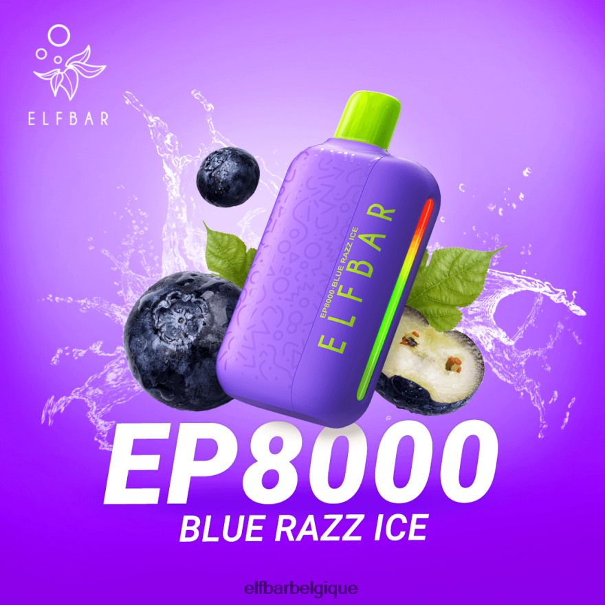 ELF BAR Vape vape jetable nouvelles bouffées ep8000 HNX4T367 glace bleue